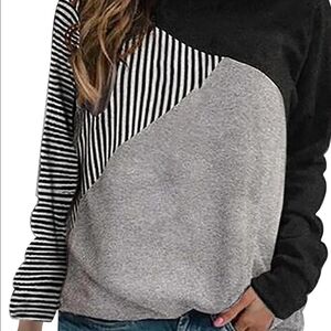 Black and Gray Striped Sweater